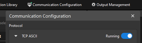 enabled tcp ascii