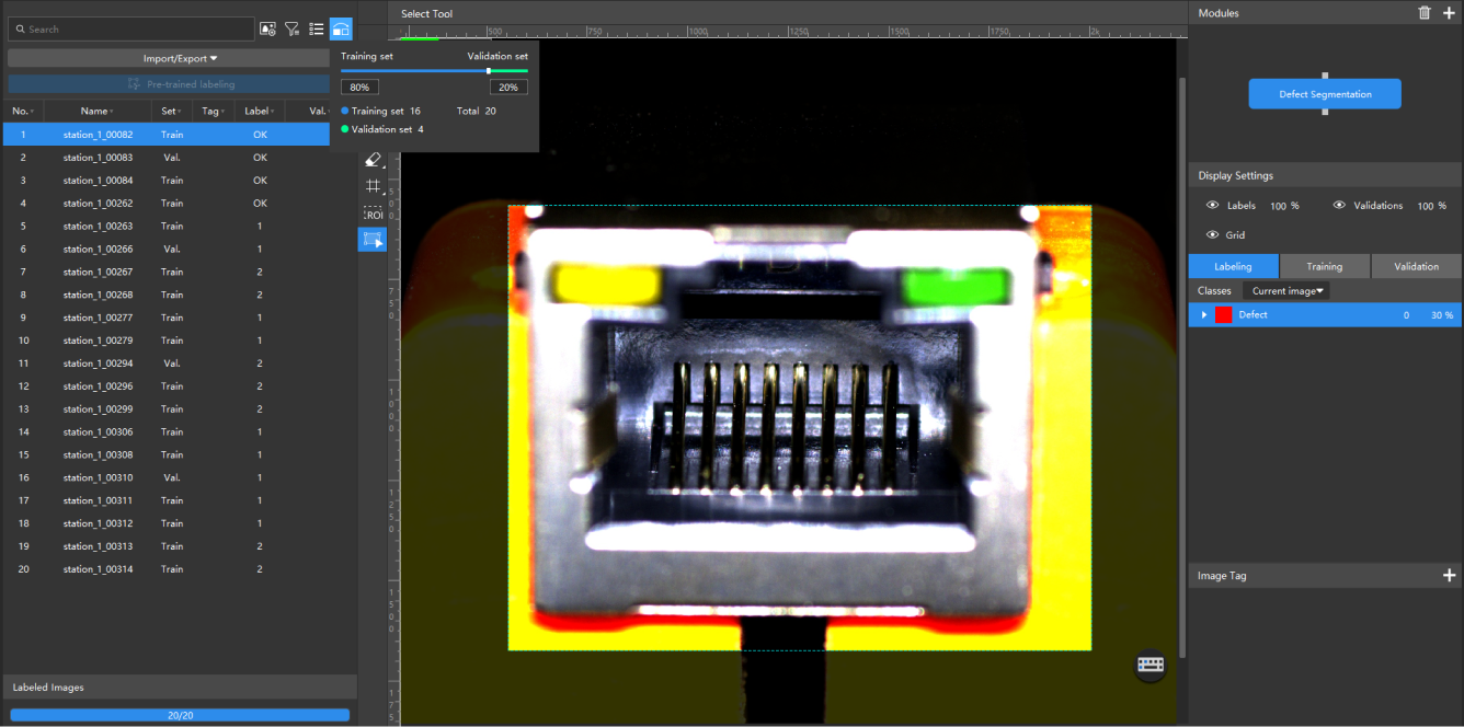 defect segmentation image divide