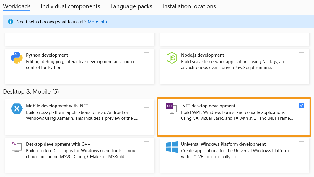 sample csharp workload