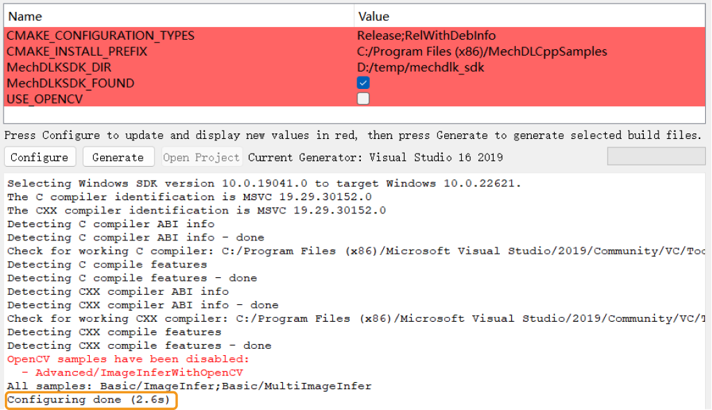 cpp windows configuring done