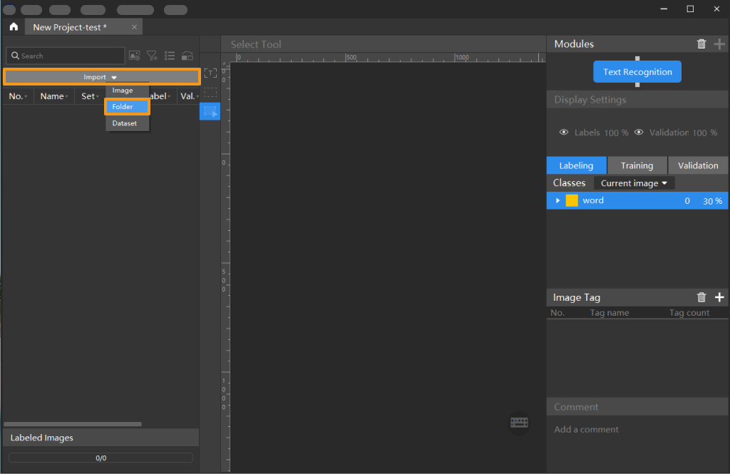 example projects import images