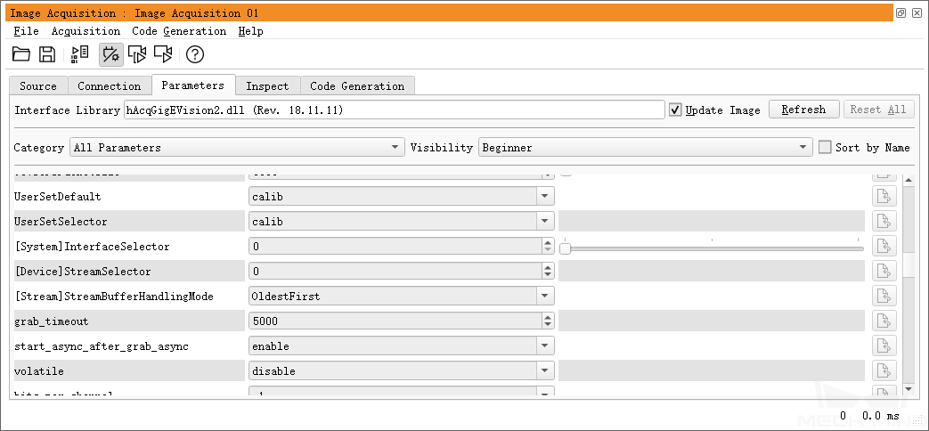 select parameter group