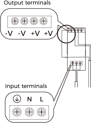 connect power supply incorrect