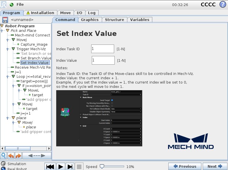 set index value cb