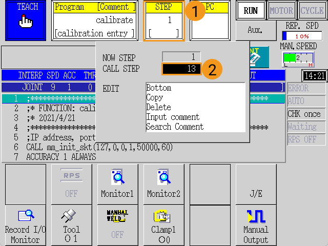 calibrate start point 1