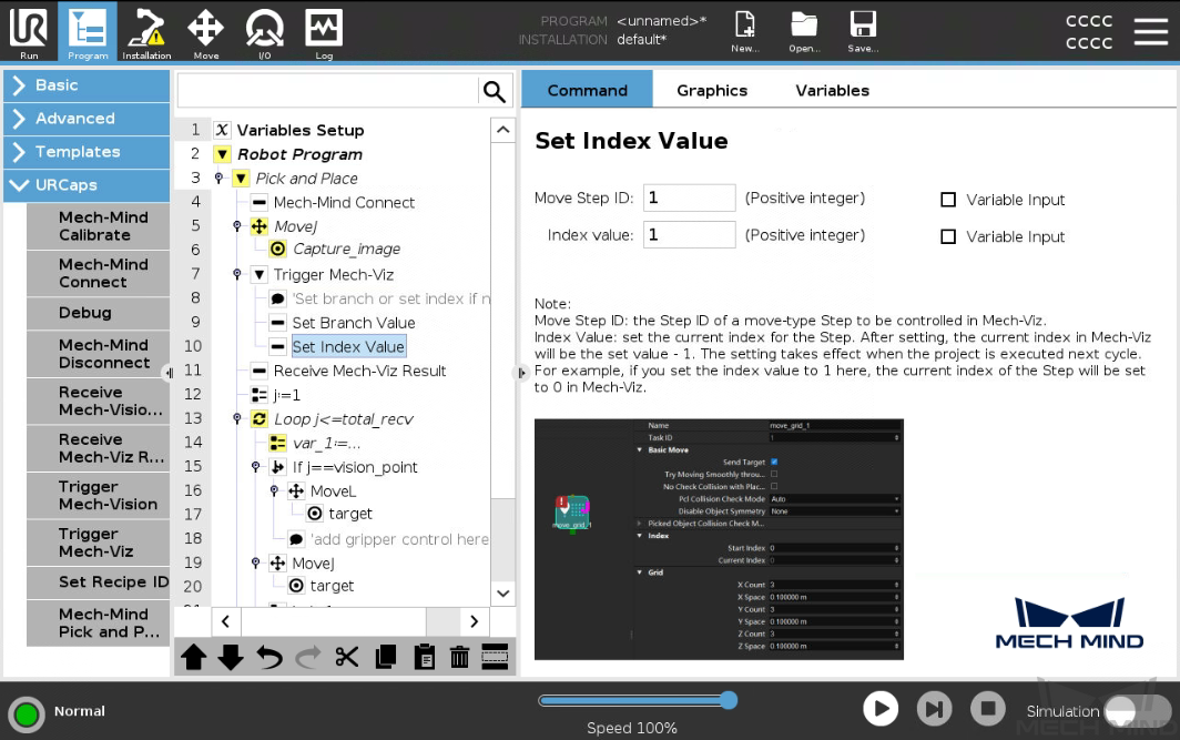 set index value e