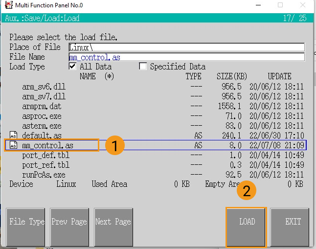 load the program files 14