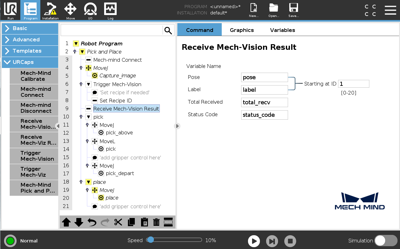 receive vision result e