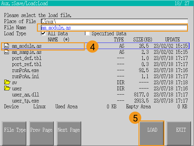 load the program files 4