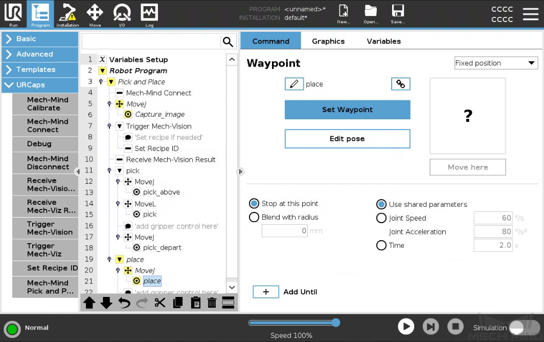 set waypoint place e