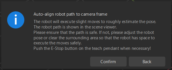 calib confirm path parameters