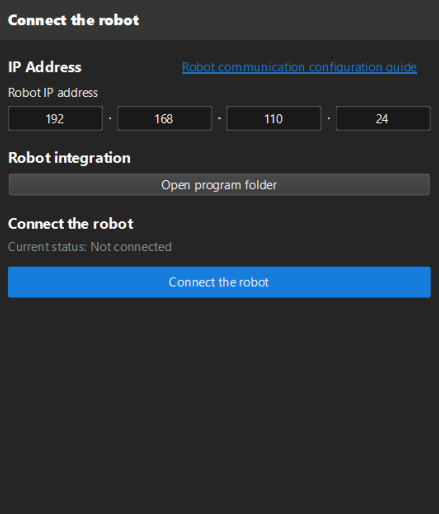 calib connect robot master control