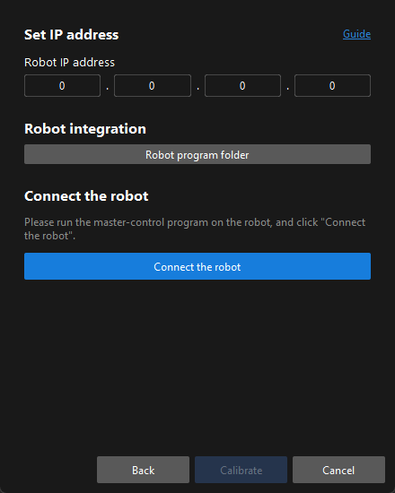 calibration auto calib preset auto mastercontrol robotip