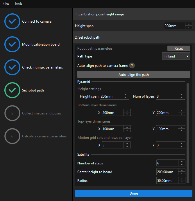 calibration auto set robot path eih