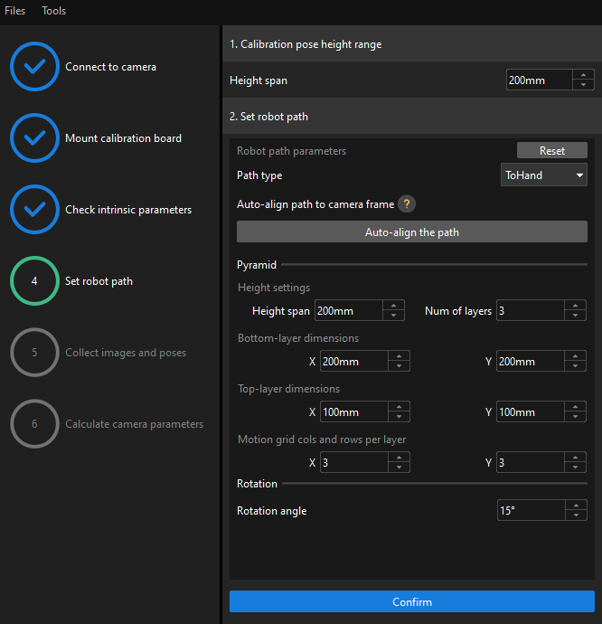 calibration auto set robot path eth