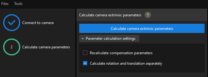 calibration ete calcualte extri param ete quick