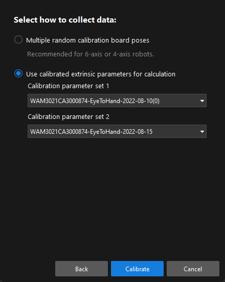 calibration ete calib preset ete calculate