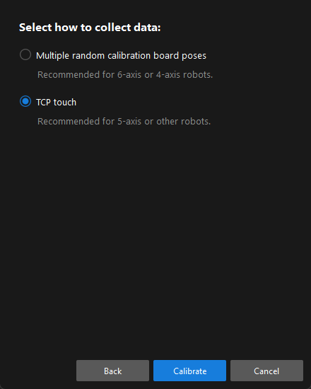 calibration manual calib preset manual select method tcptouch