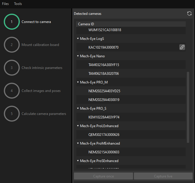 calibration manual connect camera manual random