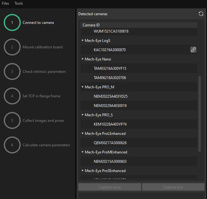 calibration manual connect camera tcptouch