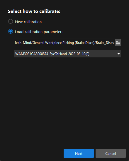 calibration reference load existing calib params