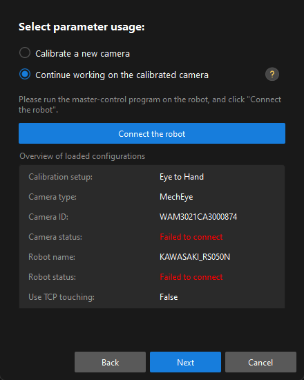 calibration reference load existing calib params 2