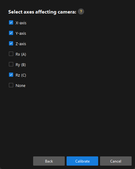 calibration truss calib preset select affected axes