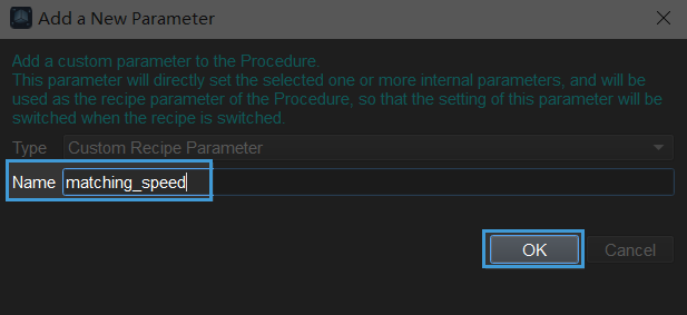 cusutom recipe parameter cusutom recipe parameter3