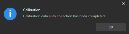 calibration auto auto capture finished
