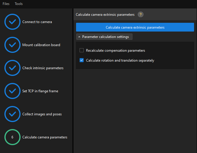 calibration manual calculate extri params tcptouch