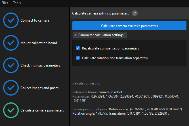 calibration reference calculate compensate params