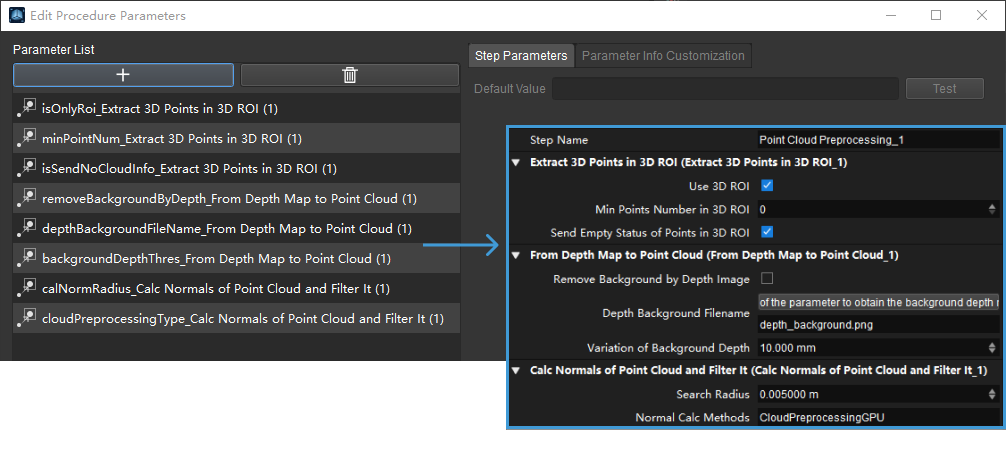 modify parameters modifyparameter2