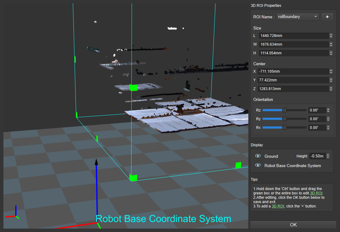 invalidate depth pixels outside 3d roi interface