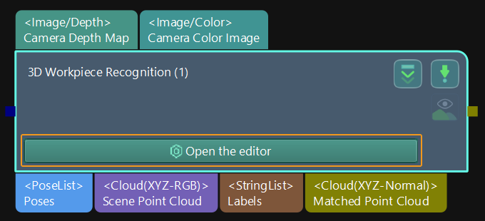 3d workpiece recognition click open editor