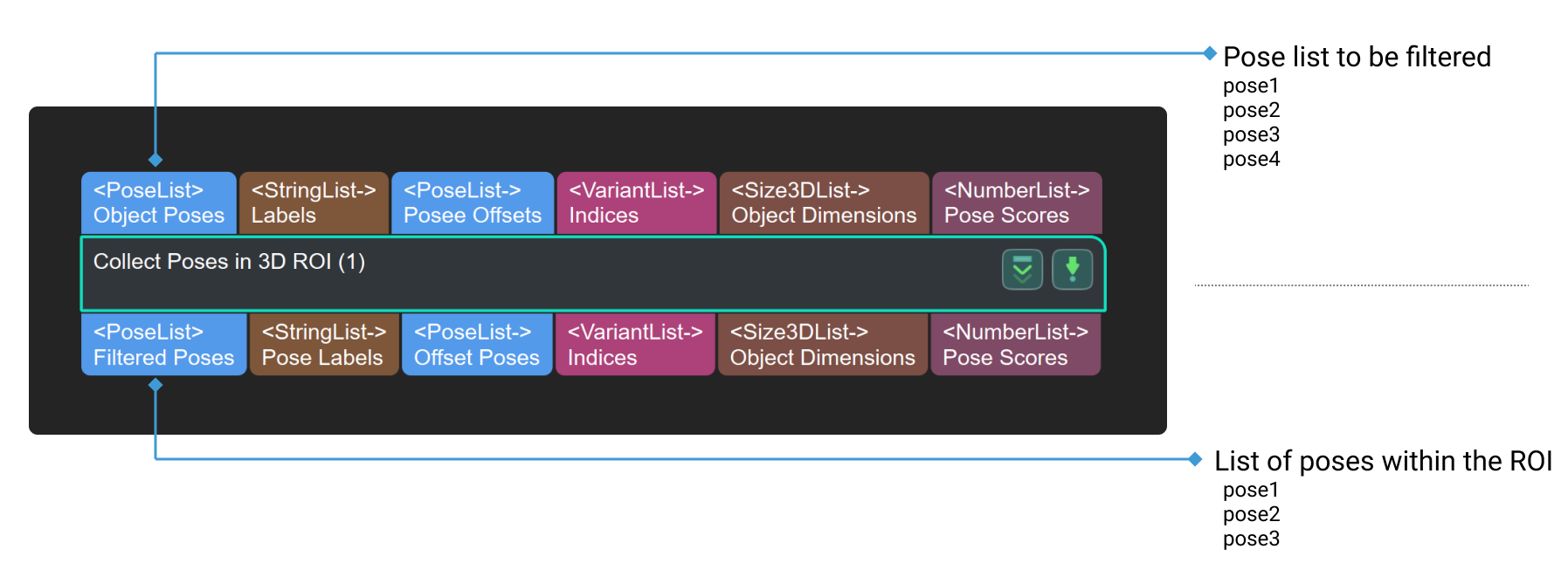 collect poses in 3d roi input and output