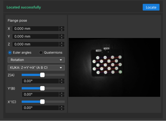 locate calibration board for capture point