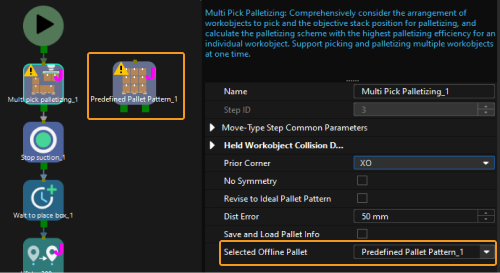 multi pick palletizing offline