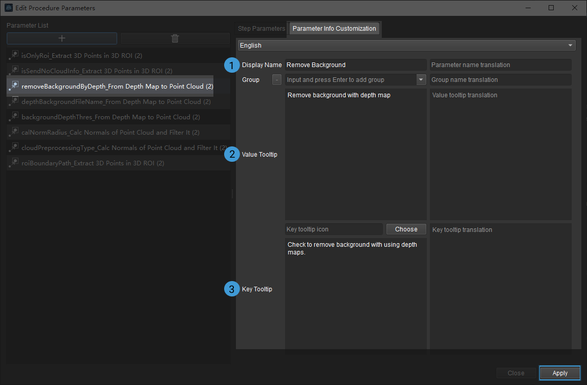 modify parameters modify display1