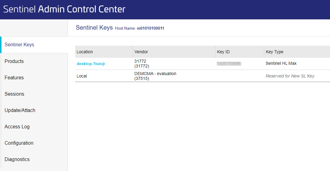 enter the sentinel admin control center