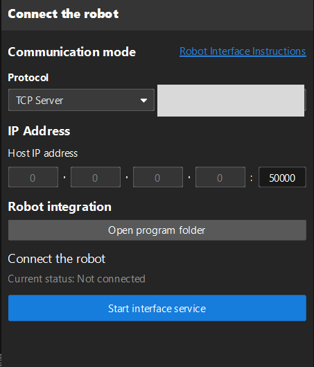 calib connect robot standard interface