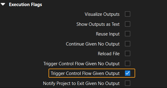 trigger control flow with output example 1