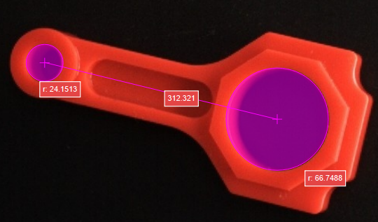 measure distances points to circles measure result