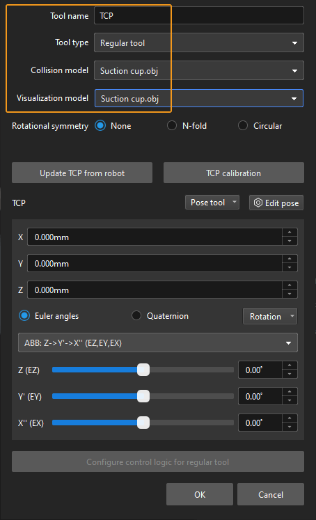 viz project configurate add end tool