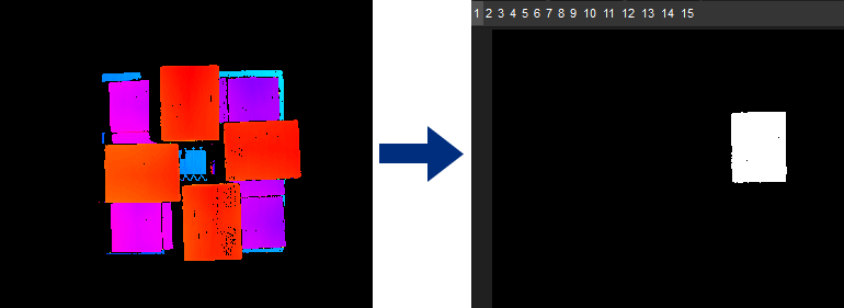 calc mask for highest layer segment depth image