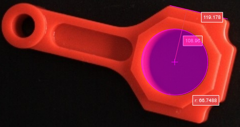 measure distances circles to segments measure result