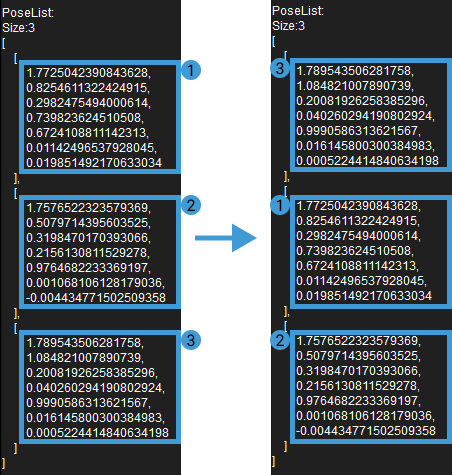 sort 3d poses sort by diagonal length