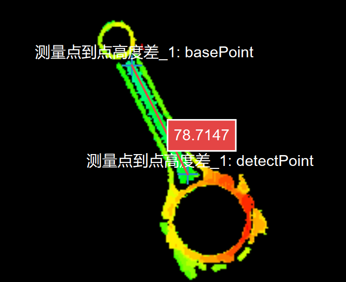 measure height difference point to point base detect point